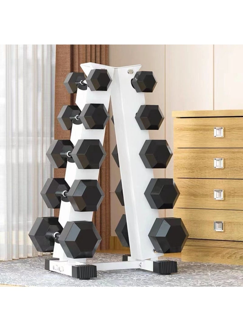 XICEN Dumbbell Rack, 5 Tier A-Frame Weight Dumbbell Storage Rack, Heavy-Duty Vertical Free Weight Rack Stand for Dumbbells（white） - Image 1