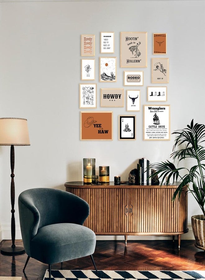 KBKBART مجموعة KBKBART الفنية الجدارية الغربية القديمة - 15 مطبوعة عتيقة لرعاة البقر والصحراء، وديكور روديو الغرب المتوحش والجنوب الغربي لغرفة المعيشة أو غرفة النوم أو المكتب (بدون إطار، أحجام متعددة، أكبر حجم 11 بوصة × 14 بوصة) - Image 3