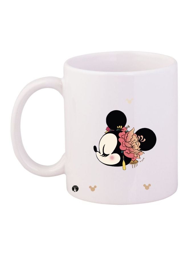 RYN Minnie Mouse Printed Coffee Mug White/Black/Pink 11ounce 