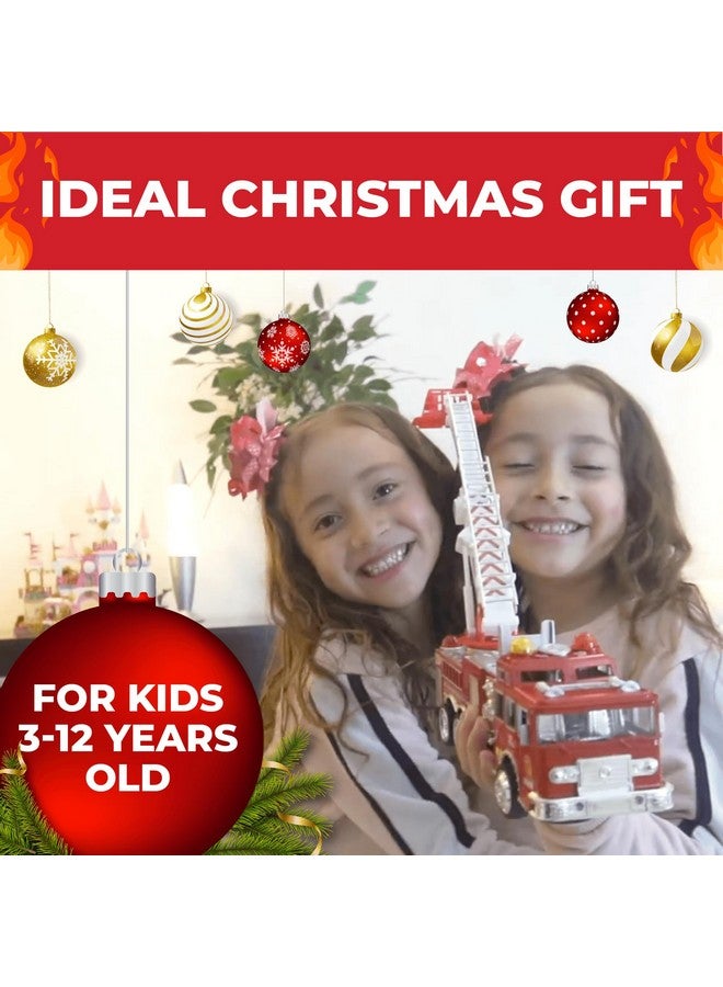 Toysery Fire Truck Toy with Flashing Lights & Siren Sounds for Kids, Extendable Rotating Ladder, Bump and Go Action, Role Play Toy for Boys & Girls, Kid Car Toy Trucks, Ages 3-7+ - Image 2