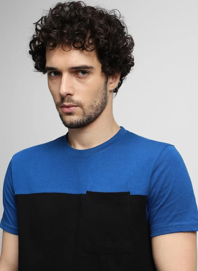 دينيس لينغو Blue T-Shirt for Men, 100% Cotton, Regular Fit