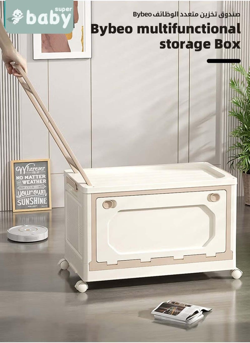 SuperBaby Baby Toy Storage Box With Wheels and Removable Lid and Handle, Children's Toys and Cloth Storage Bin, Organizer, Basket, Trunk for Kids Boys and Girls, Toddlers and Baby Nursery Room, Enough Capacity. - Image 2