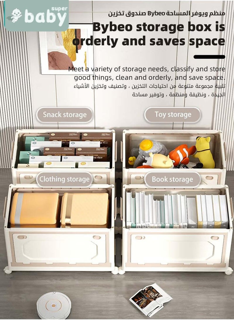 SuperBaby Baby Toy Storage Box With Wheels and Removable Lid and Handle, Children's Toys and Cloth Storage Bin, Organizer, Basket, Trunk for Kids Boys and Girls, Toddlers and Baby Nursery Room, Enough Capacity. - Image 3