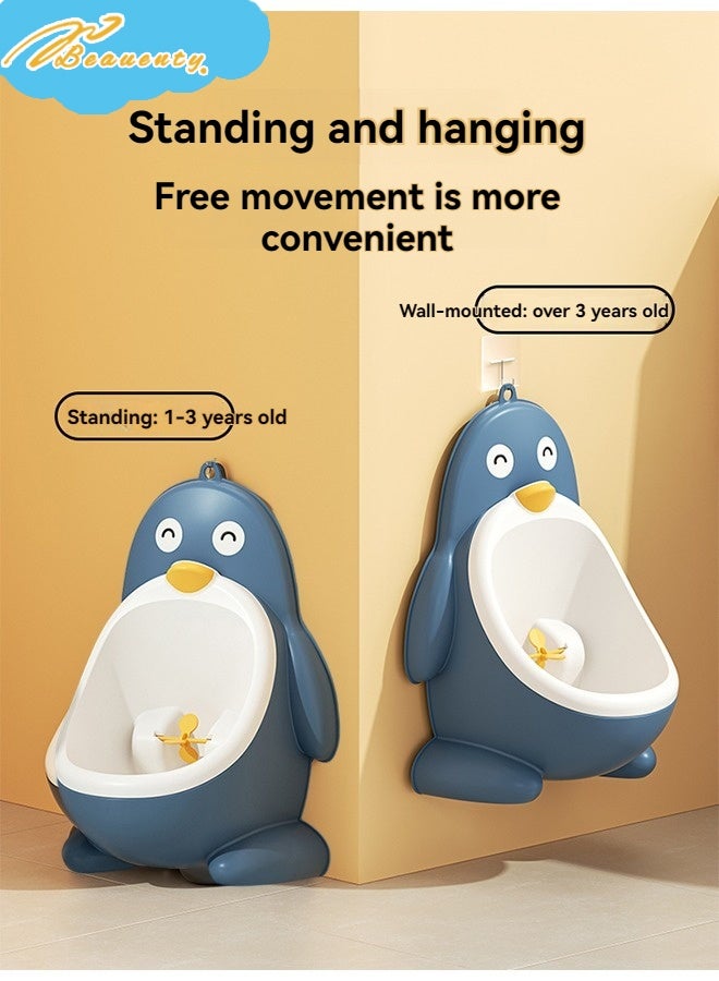 Beauenty Boy standing wall urinal, Cute penguin cartoon Baby Potty Training Urinal, Split design splash-proof design for Baby Boys Pee with Practice Target - Image 4