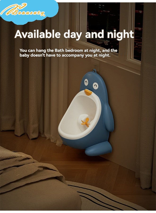 Beauenty Boy standing wall urinal, Cute penguin cartoon Baby Potty Training Urinal, Split design splash-proof design for Baby Boys Pee with Practice Target - Image 2