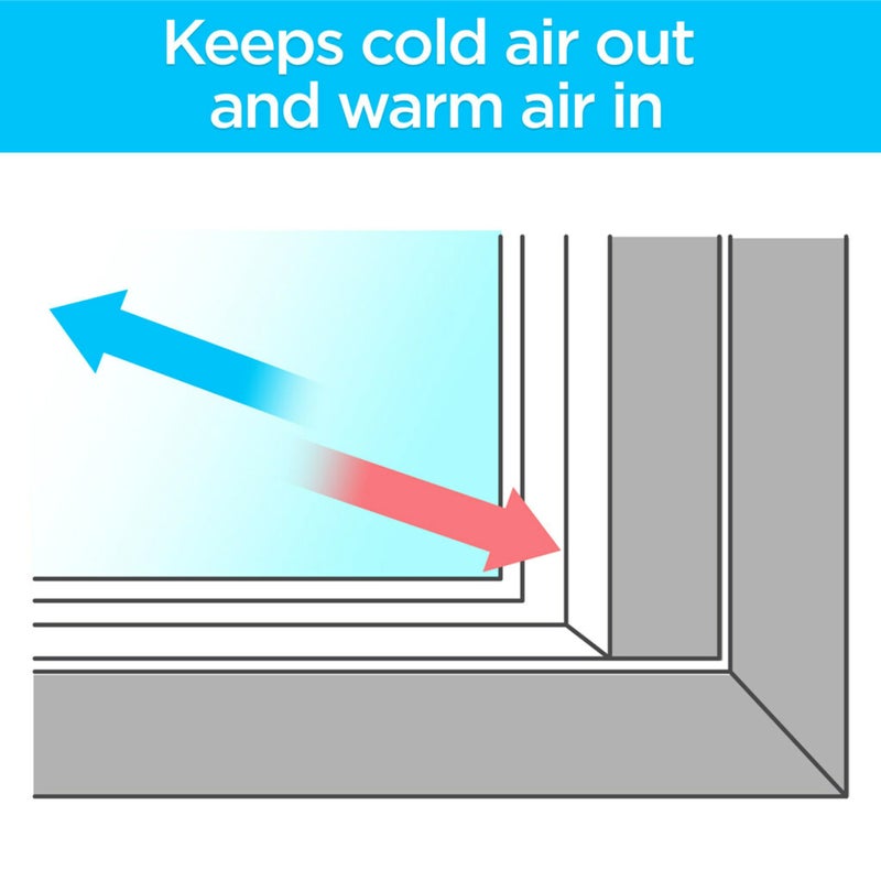 FILTRETE عزل النوافذ الداخلية 3M، مجموعة العزل لنافذتين 3 قدم × 5 قدم، تمنع دخول الهواء البارد وتحافظ على الهواء الدافئ، تشمل فيلم عزل النوافذ القابل للانكماش وشريط تثبيت فيلم سكوتش (2120W-6) - Image 2