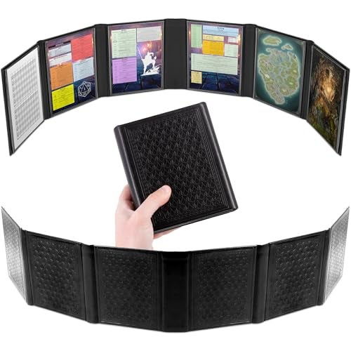CASEMATIX Miniature DM Screen 6Panel Faux Leather Mini Dungeon Master Screen for TTRPGs Compact DnD DM Screen for Better Player Connection Immersive Tabletop RPG Sessions with LowProfile Design - Image 1