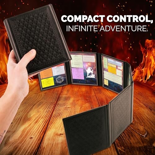 CASEMATIX Miniature DM Screen 6Panel Faux Leather Mini Dungeon Master Screen for TTRPGs Compact DnD DM Screen for Better Player Connection Immersive Tabletop RPG Sessions with LowProfile Design - Image 5