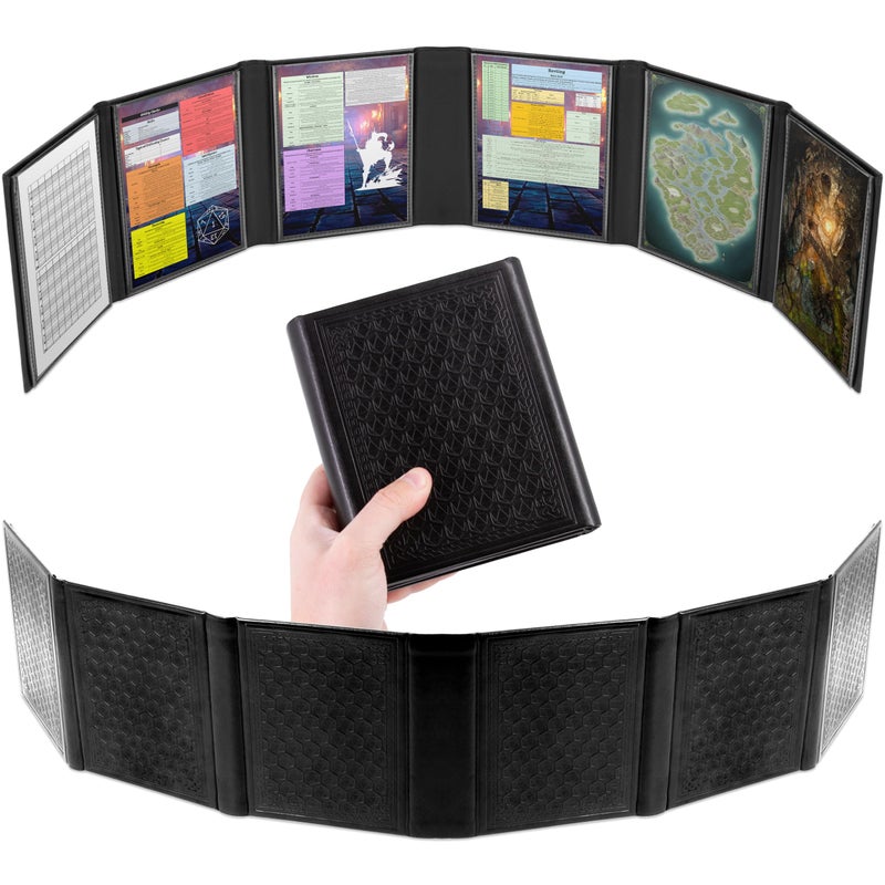CASEMATIX Miniature DM Screen 6Panel Faux Leather Mini Dungeon Master Screen for TTRPGs Compact DnD DM Screen for Better Player Connection Immersive Tabletop RPG Sessions with LowProfile Design - Image 3