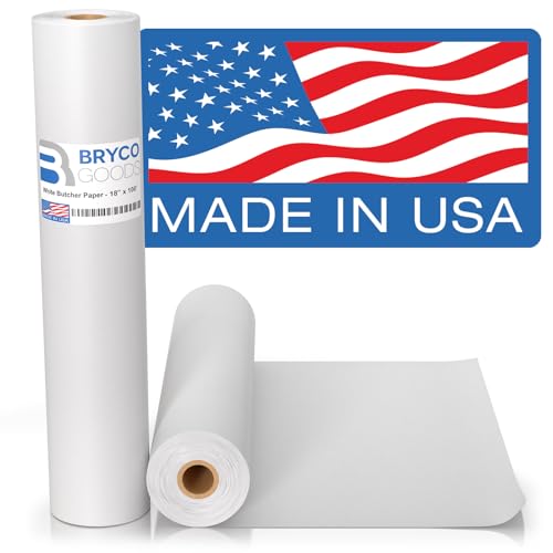 Bryco Goods White Kraft Butcher Paper Roll - 18" x 1200” (100 ft) - Uncoated, Unwaxed, Food-Grade Paper for Smoker, Grilling, BBQ, Wrapping & Smoking Meat, Packaging, and Sublimation - Image 1