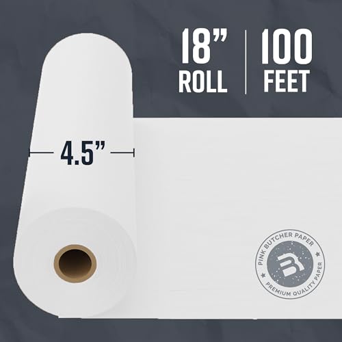 Bryco Goods White Kraft Butcher Paper Roll - 18" x 1200” (100 ft) - Uncoated, Unwaxed, Food-Grade Paper for Smoker, Grilling, BBQ, Wrapping & Smoking Meat, Packaging, and Sublimation - Image 4