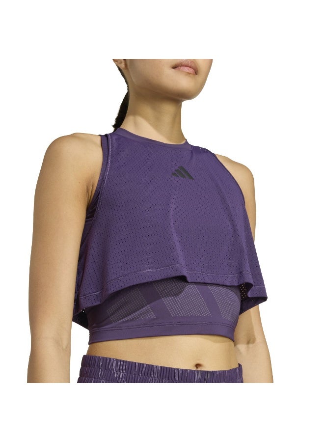 Adidas Cool Int. Tank Purple Training Tops For Women XS - Image 5