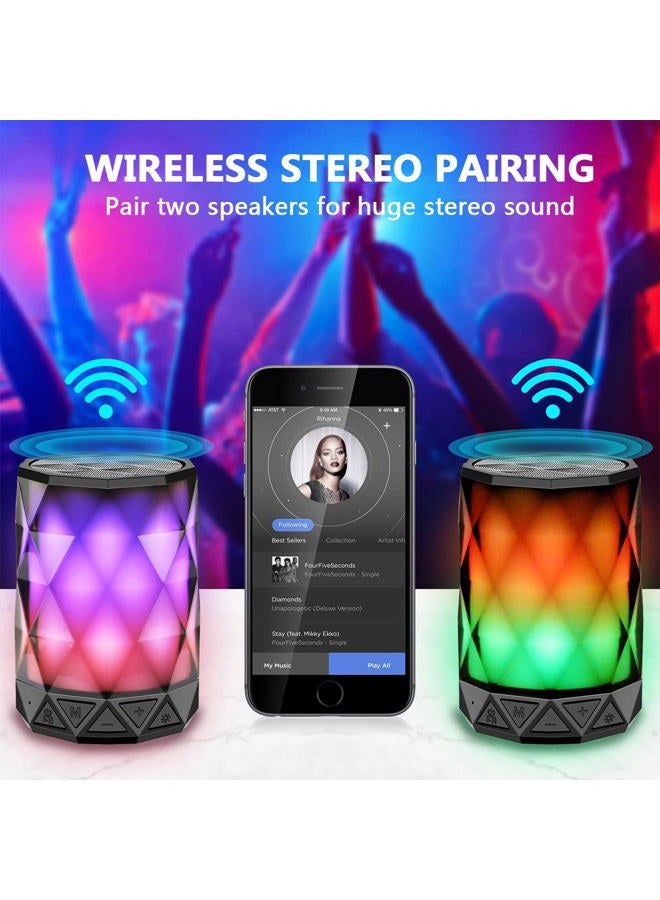 LFS Portable Bluetooth Speakers, Night Light Waterproof, Lightweight Portable Speakers for Travel, Pool, Beach, Biking, Kayak, Gifts for Kids, Women - Image 3
