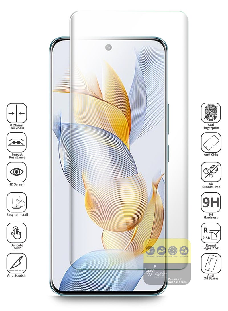 Honor 90 5G 2023 Premium UV Glue Curved Edges Full Glue Full Cover Tempered Glass Screen Protector (MSGUCN) - Clear