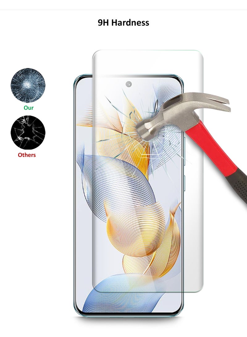 Honor 90 5G 2023 Premium UV Glue Curved Edges Full Glue Full Cover Tempered Glass Screen Protector (MSGUCN) - Clear