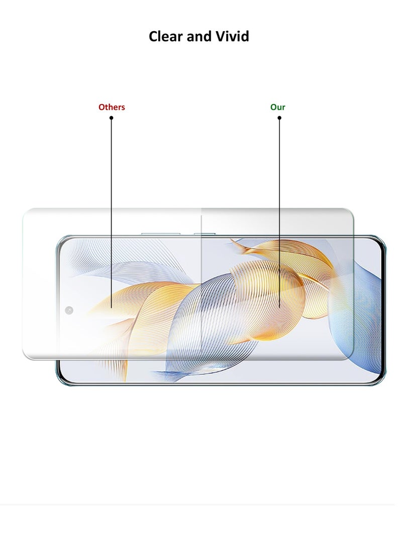 Honor 90 5G 2023 Premium UV Glue Curved Edges Full Glue Full Cover Tempered Glass Screen Protector (MSGUCN) - Clear
