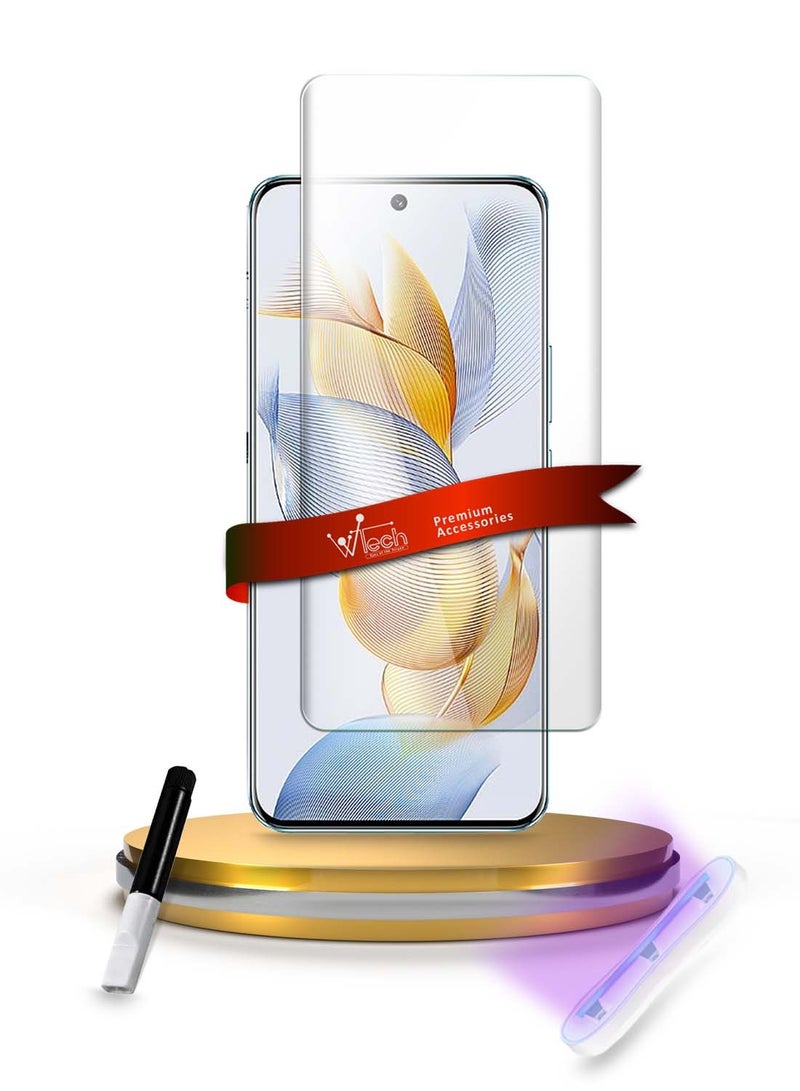 Honor 90 5G 2023 Premium UV Glue Curved Edges Full Glue Full Cover Tempered Glass Screen Protector (MSGUCN) - Clear