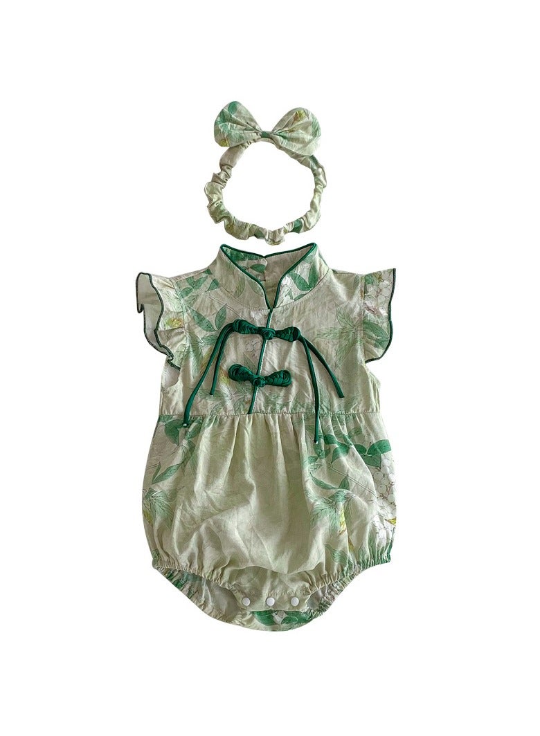 Newborn Baby Girl Rompers Dress Unique Summer Clothes Cotton Bodysuit with Headband for Gift 0-18 Months - Image 1