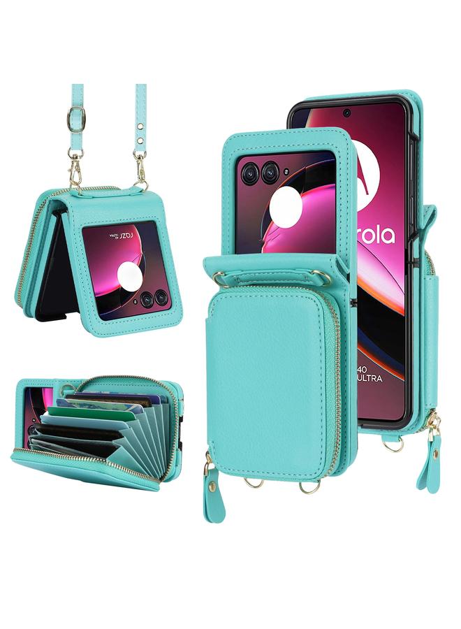 S-TOP Case For Motorola Razr 40 Ultra Long and Short Lanyard Zipper Card Slot Foldable Phone Case - Image 1