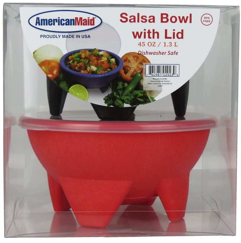 American Maid Plastic P-02923 2 Piece Large Salsa Bowl, Assorted
