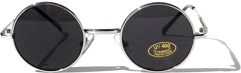 V.W.E. Kids Children Size Hippie Round Circle Lens UV400 Protection Metal Sunglasses (Age 3-12) - Image 2