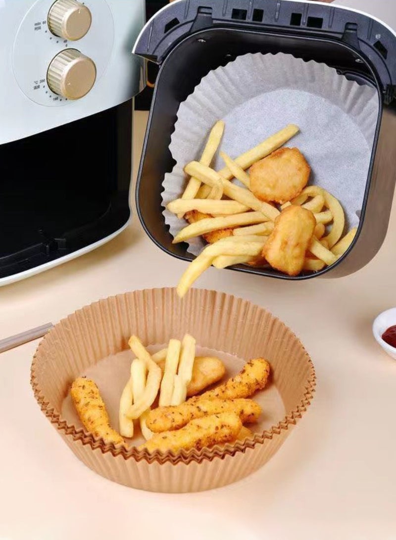 الهواء مقلية ورق بطانات 16 سم, 300 قطعة غير لاصقة ورق ورق,مقاومة للزيت,الصف الغذائي القابل للتصرف خالي من ورق المبيض جولة الهواء مقلية الخبز الشواء الميكروويف - Image 5