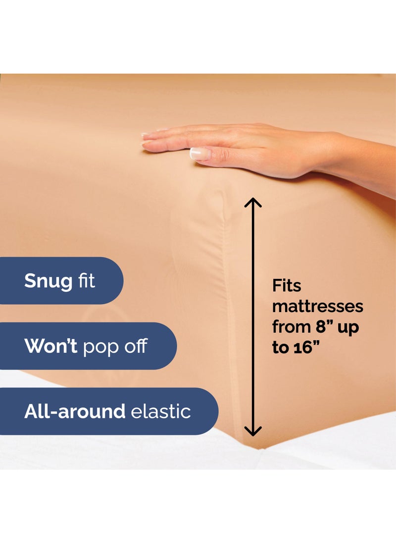Full Size 4 Piece Sheet Set - Extra Soft  Breathable And Cooling Sheets - Hotel Luxury Durable Bed Sheets for Women & Men - Deep Pockets  Easy-Fit & Wrinkle-Free Sheets - Peach Oeko-Tex Bed Sheet Set