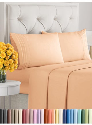 Full Size 4 Piece Sheet Set - Extra Soft  Breathable And Cooling Sheets - Hotel Luxury Durable Bed Sheets for Women & Men - Deep Pockets  Easy-Fit & Wrinkle-Free Sheets - Peach Oeko-Tex Bed Sheet Set - pzsku/Z62DD1DDD2589A9A07C17Z/45/1749651339/a92467a2-eb1c-4377-8904-04e9c89e5682