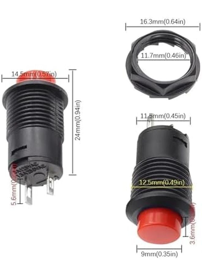 5 قطع مفتش ضغط زر إعادة ضبط ذاتي القفل دائري 12 مم مع كابل 20 سم DS 428 427 - Image 5