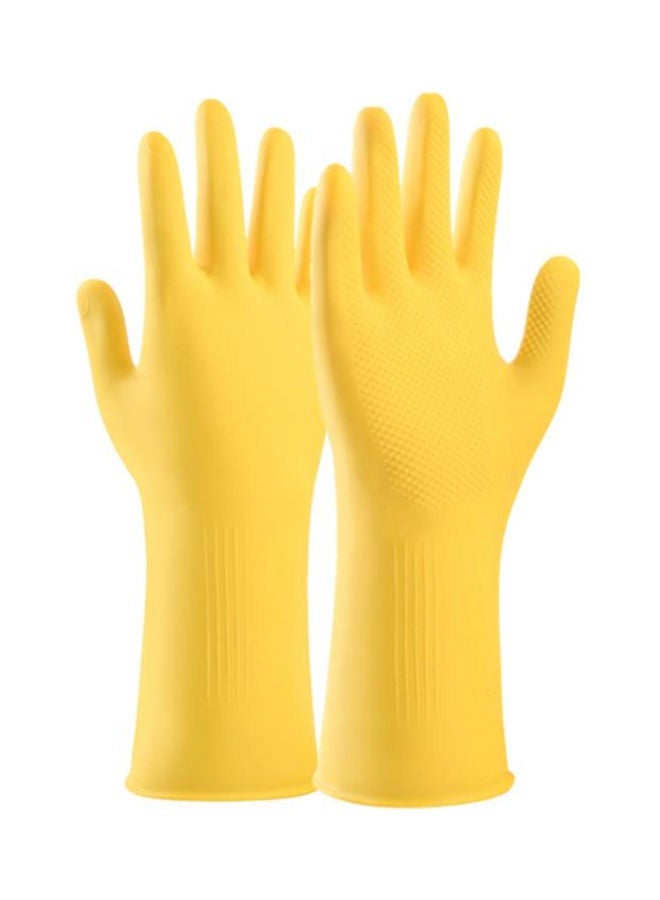 NIBEMINENT Waterproof Non-Slip Durable Rubber Medium Size Gloves Yellow