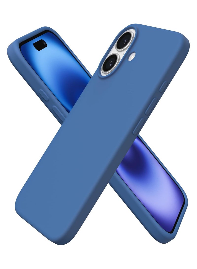 Delivus Iphone 16, Blue Silicone Case - Silky Soft Touch with Grade Drop Protection - Anti-Scratch Microfiber Lining - Shockproof Protective Phone Case Slim Thin Cover - Image 1