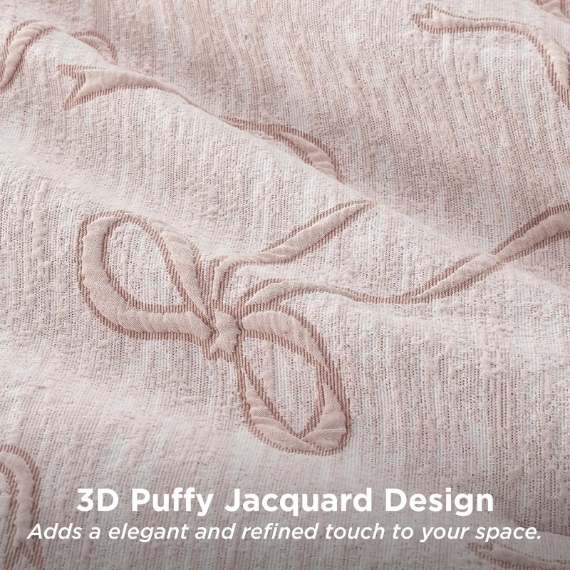 Bedsure Pink Full Size Comforter Sets for Girls, GentleSoftâ„¢ 3 Pieces Bow Comforter with 2 Pillow Shams, Cute Girls Full Size Bedding Sets Pink Room Decor Aesthetic Bedroom Decor, 82x86 Inches - Image 3