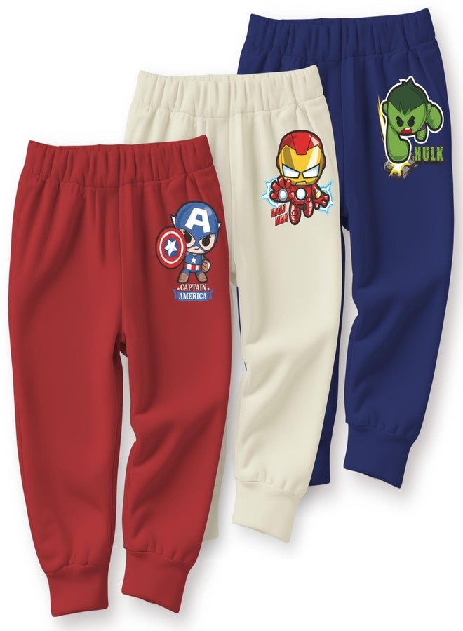 minicult Cotton Kids Pajama Pants with Cute Prints(Avenger)(Pack of 3)(3-6 Months) - Image 1