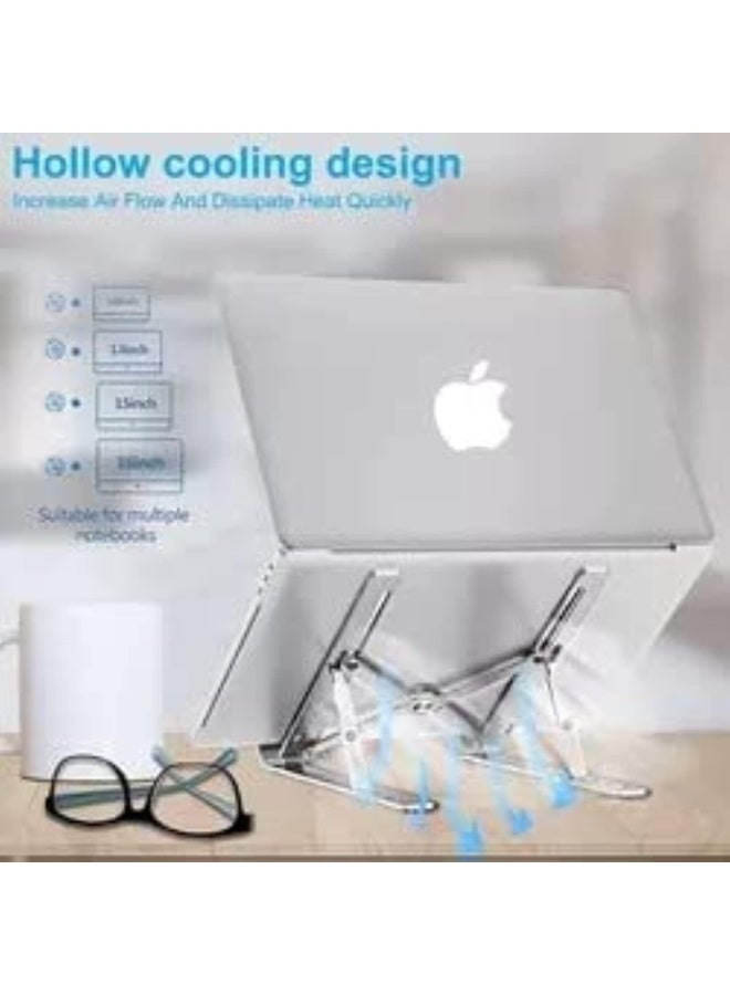 Beauenty Adjustable Laptop Stand, Portable Aluminium Laptop Riser Laptop Holder for Desk, Foldable Ventilated Cooling Computer Support Stand for Apple MacBook Pro/Air, HP, Sony, Dell, Notebook Stand and more. - Image 5
