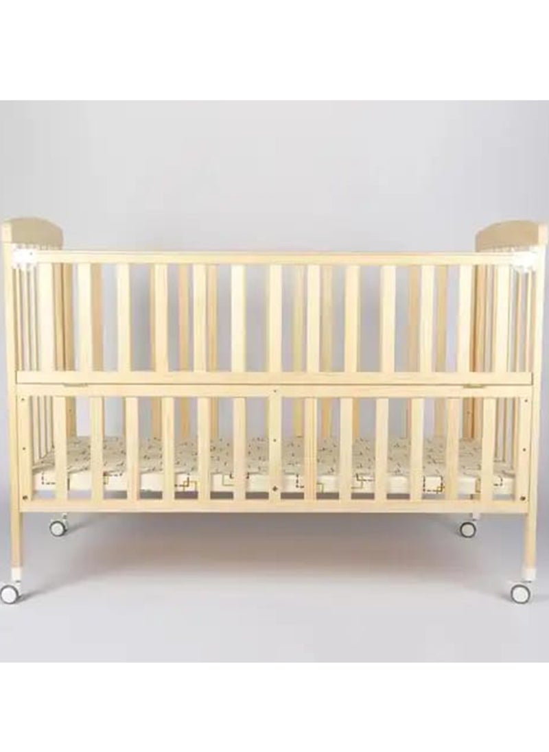 BABYCARA - Wooden Portable Baby Crib Adjustable Height 60x110 - Image 1
