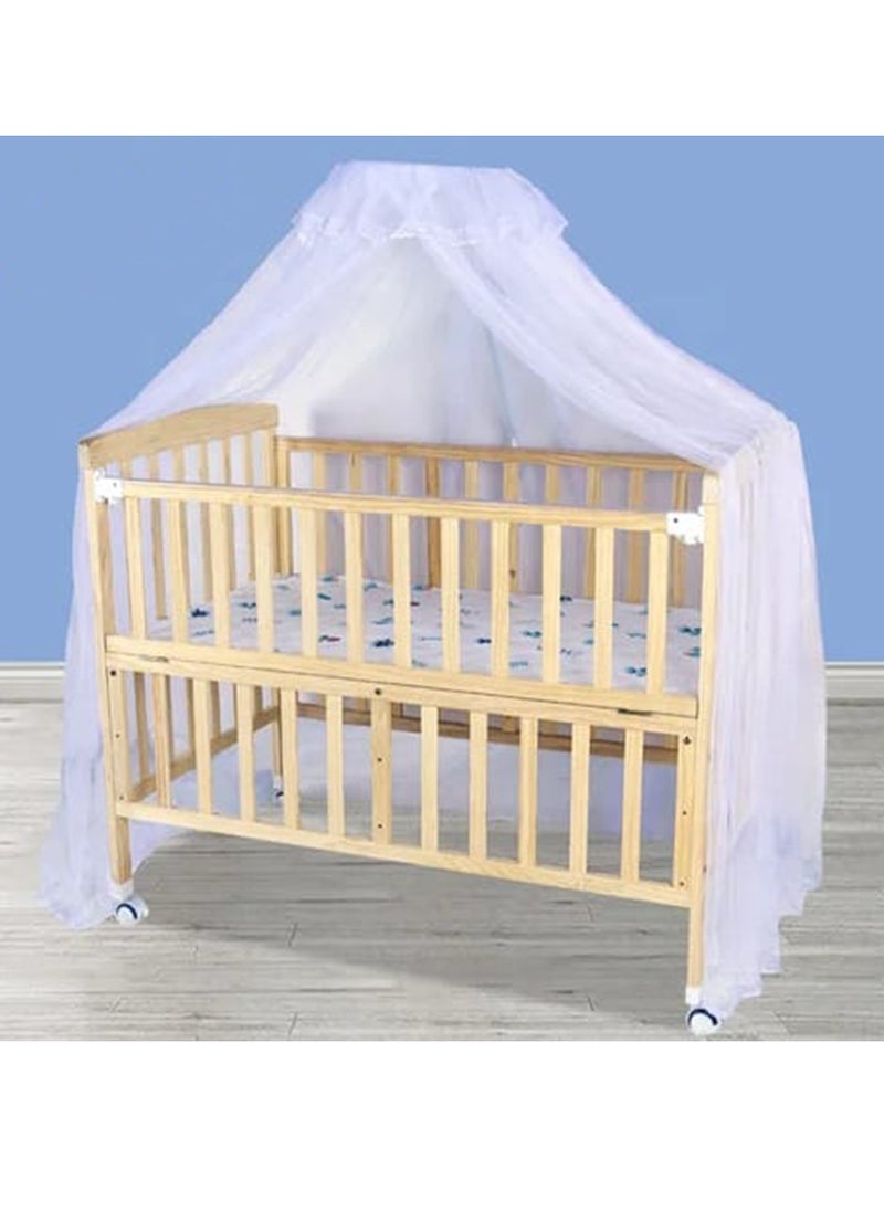BABYCARA - Wooden Portable Baby Crib Adjustable Height 60x110 - Image 1