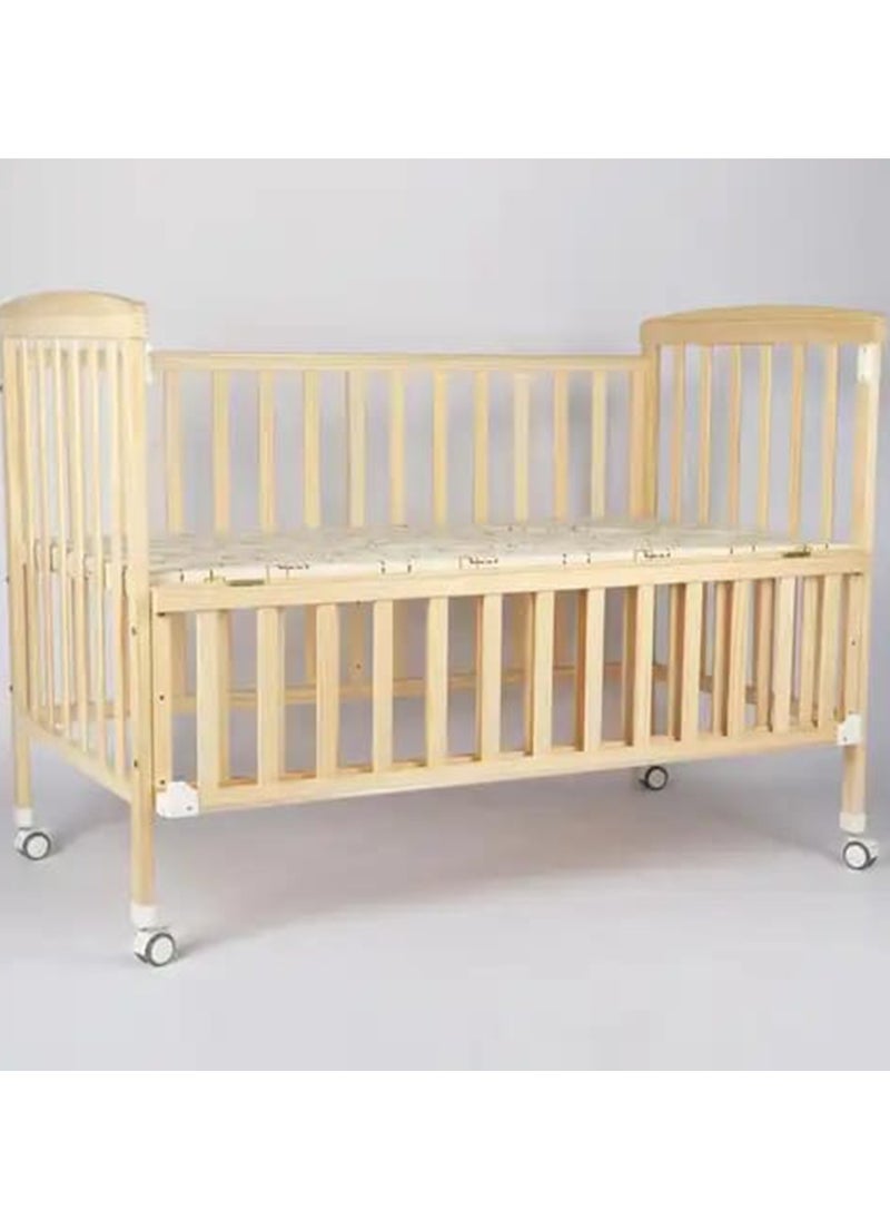 BABYCARA - Wooden Portable Baby Crib Adjustable Height 60x110 - Image 1