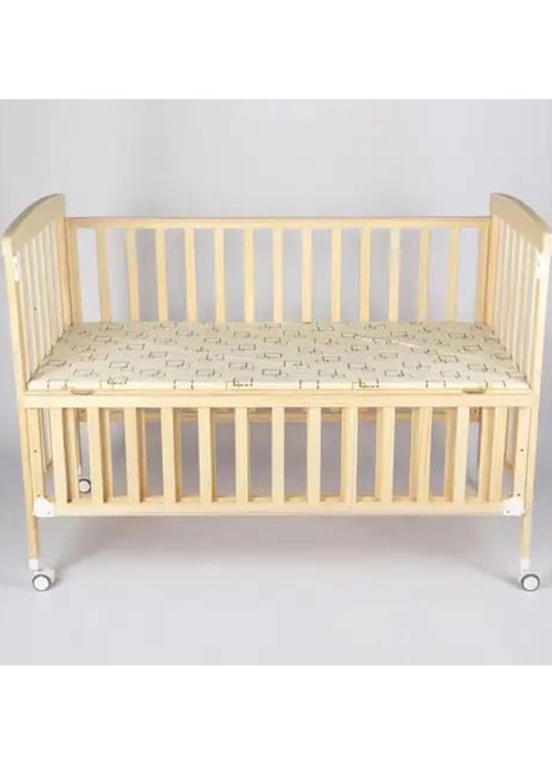 BABYCARA - Wooden Portable Baby Crib Adjustable Height 60x110 - Image 1