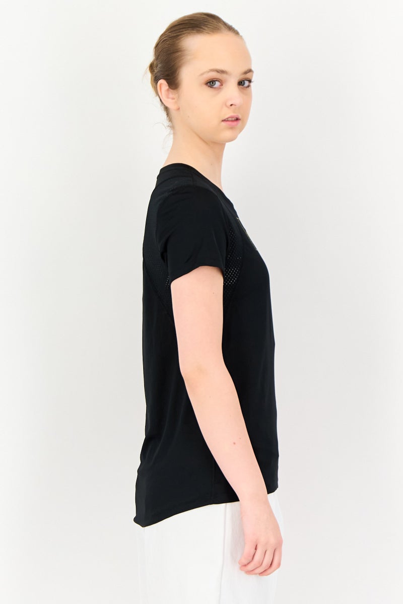 Nike Women Standard Fit Short Sleeve Running T-Shirt, Black - Image 2