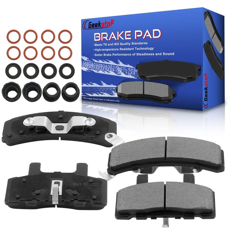 Geekstop D369 Front Disc Brake Pads Compatible with 19952000 Chevy Tahoe 19922000 GMC Yukon 19921994 Chevy Blazer 19992000 Cadillac Escalade 19951999 Chevy C1500 19881999 GMC K1500
