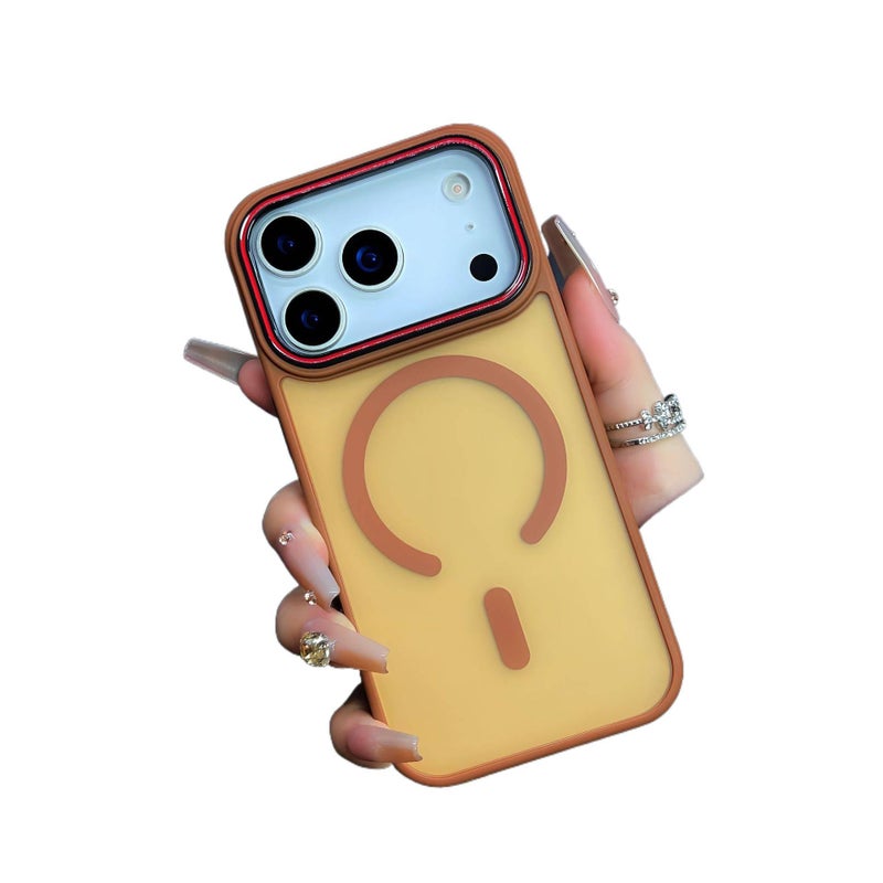 غطاء MagSafe بسيليكون لـ iPhone 16 / 16 Plus / 16 Pro / 16 Pro Max مع مقاوم للصدمات وحماية من السقوط مع مقاوم للصدمات مع مقاوم لبصمات الأصابع مع مقاوم للخدش باللون Desert Gold مغن. - Image 1