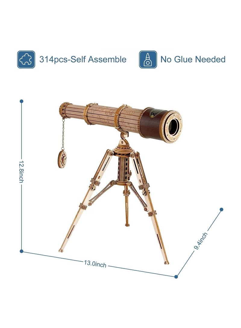 نموذج تلسكوب أحادي العين من الألغاز الخشبية ثلاثية الأبعاد - Image 3