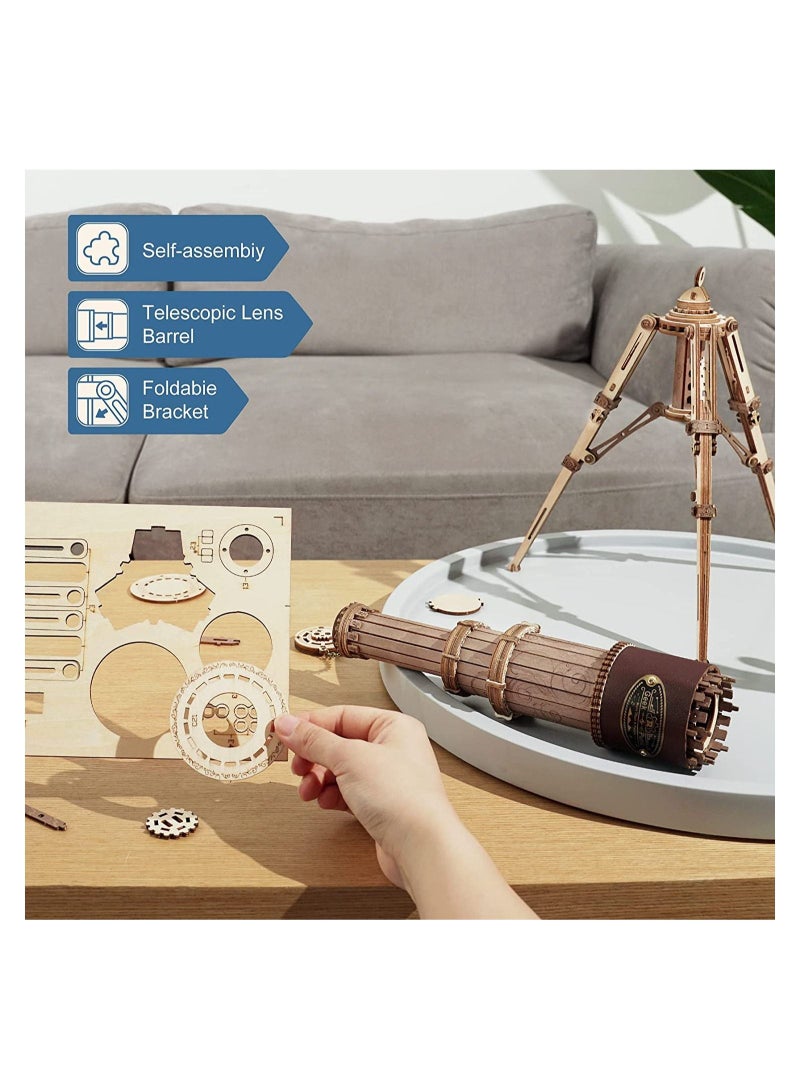 نموذج تلسكوب أحادي العين من الألغاز الخشبية ثلاثية الأبعاد - Image 5