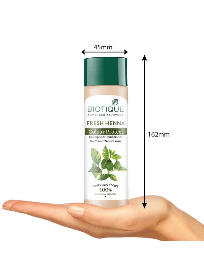 Biotique Fresh Henna Color Protect Shampoo & Conditioner for Color Treated Hair, 190ml - Image 4