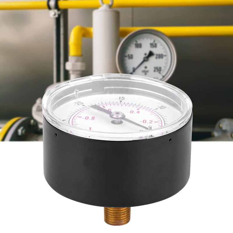 Brass Vacuum Gauge 50mm 1 8 BSPT Back Connection For Air Water Oil Gas Media - Image 5