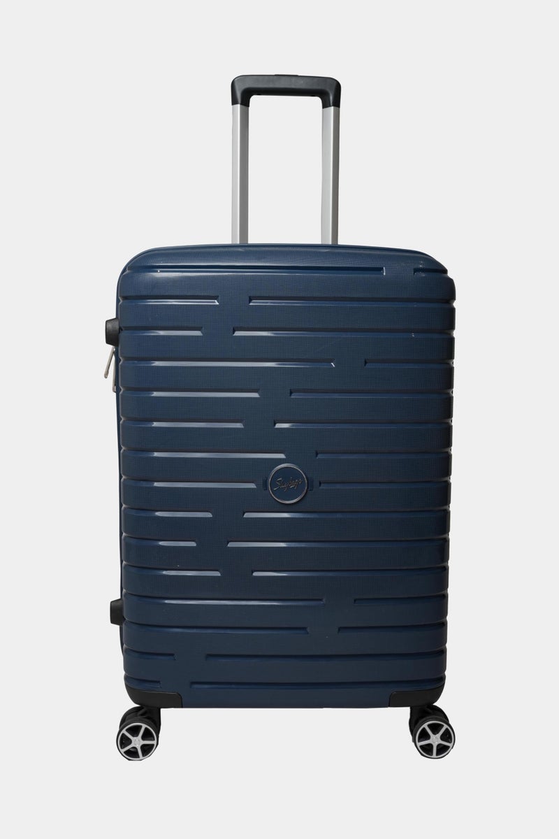 Skybags Set of 3 (Cabin+ Medium+Large) Polypropylene Hard Suitcase (56+67+77 cm) | Luggage Trolley with 8 Spinner Wheels Anti Theft Zipper,Light Weight with 5 Years International Warranty (Navy) - Image 2