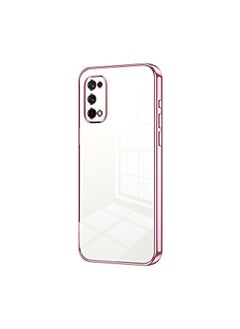 HuHa Case Cover For Realme X7 / Q2 Pro Transparent Plating Fine Hole Phone Case Pink 