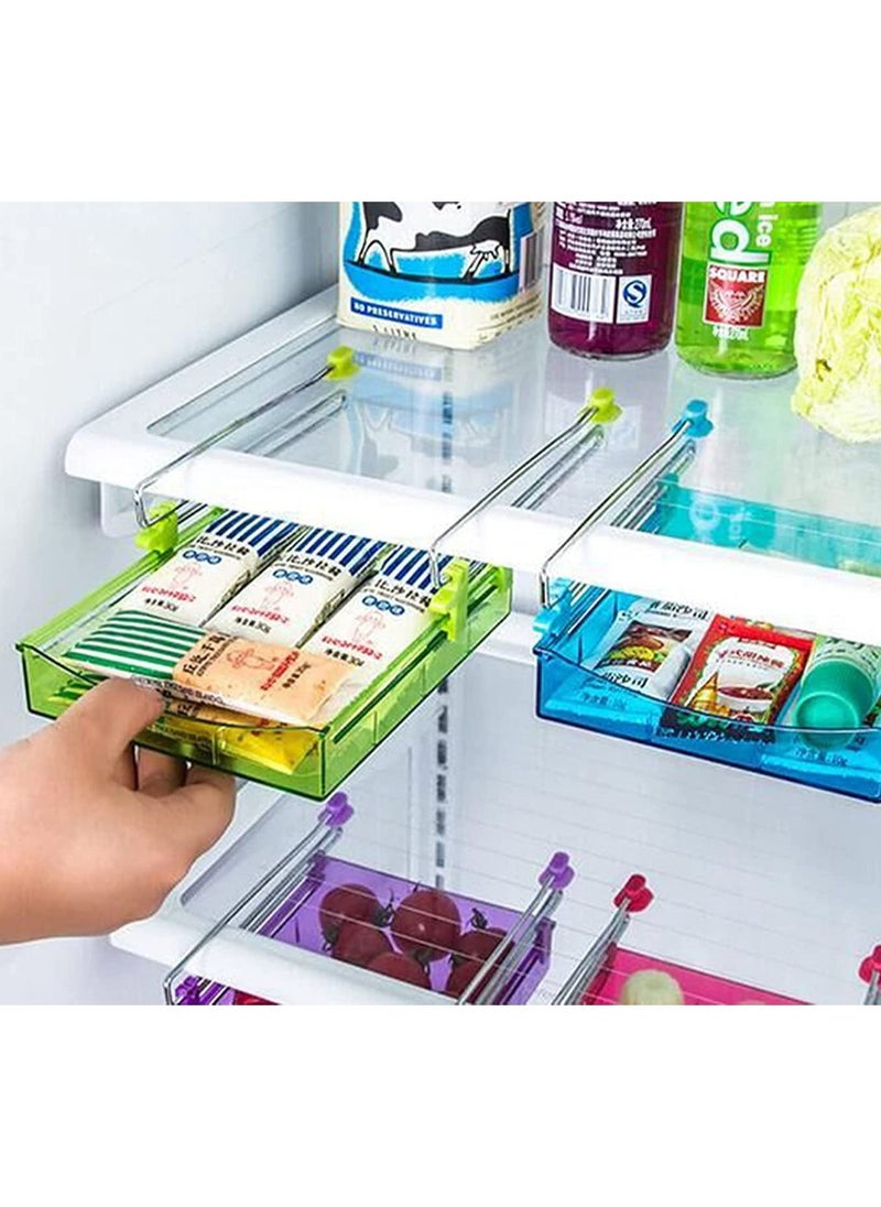 Generic - Refrigerator and Fridge Drawer Storage Basket Multipurpose Retractable Organizer Space Saver Set of 4 Pieces - Image 1