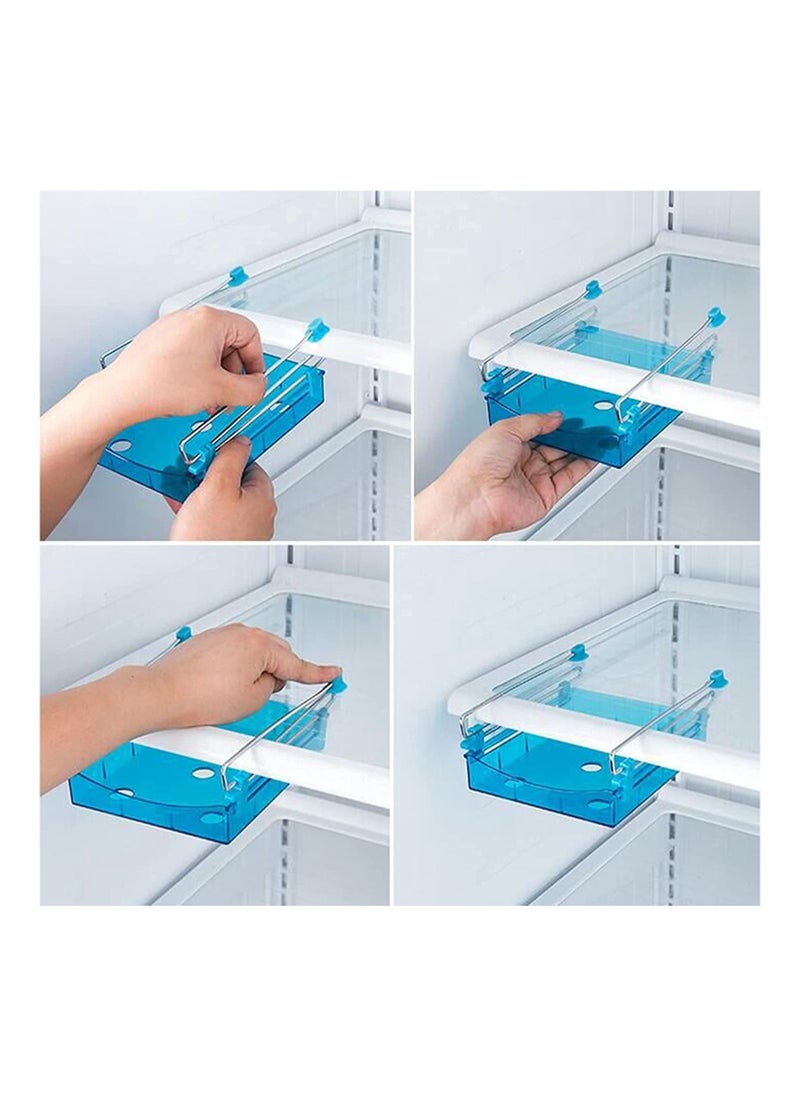 Generic - Refrigerator and Fridge Drawer Storage Basket Multipurpose Retractable Organizer Space Saver Set of 4 Pieces - Image 1
