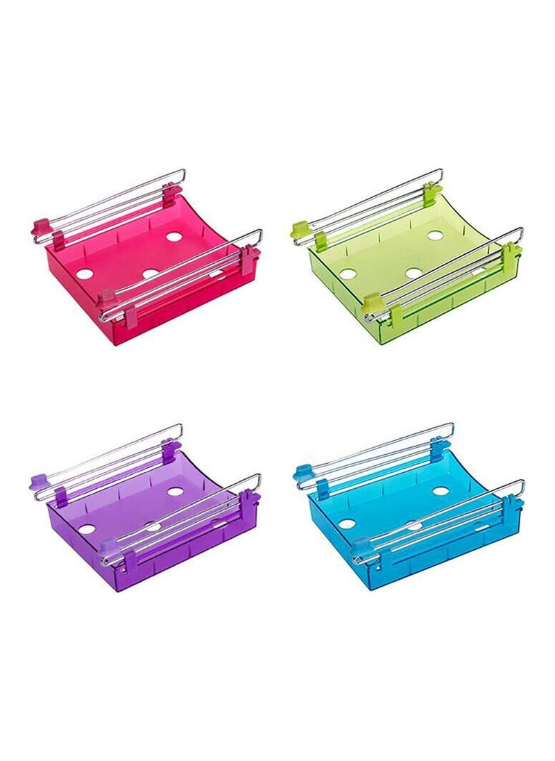 Generic - Refrigerator and Fridge Drawer Storage Basket Multipurpose Retractable Organizer Space Saver Set of 4 Pieces - Image 1